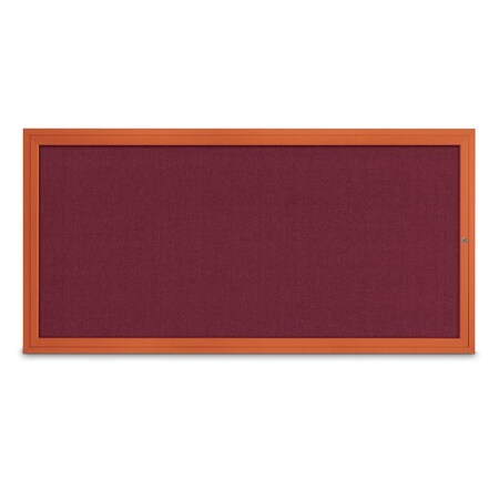 United Visual Products Slim Enclosed Corkboard, 24"x36", White Alum Frame/Burgundy UVEB2436-WHITE-DBURGU